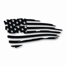 American Flag Tattered USA - Vinyl Decal Sticker - CHOOSE Size & Color