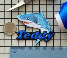 Shark Patch Personalized Custom Iron-on Badge