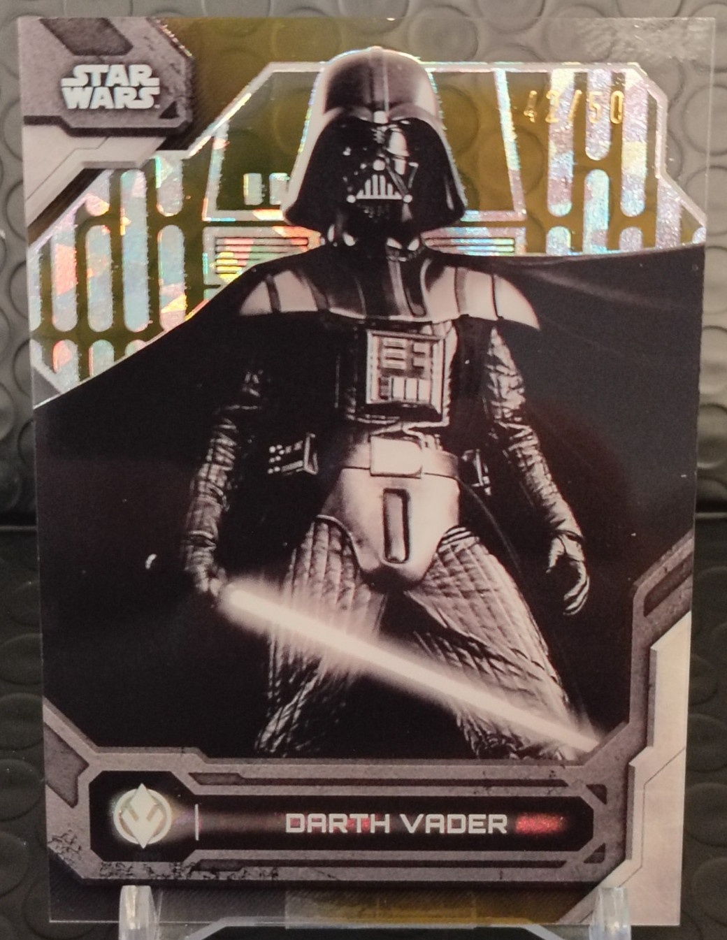 2024 Topps High Tek Star Wars Darth Vader Black & White Gold /50 BW-DV