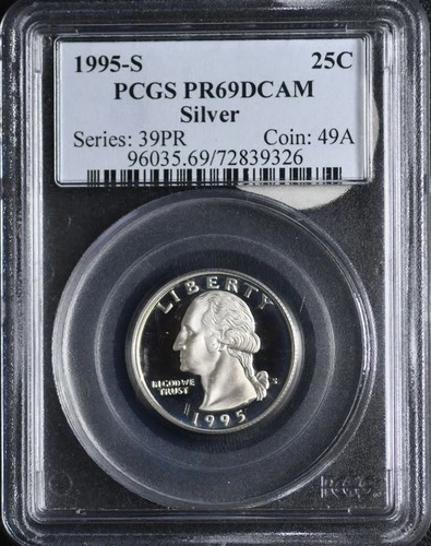 1995S Washington Silver Quarter Proof PCGS PR69DCAM
