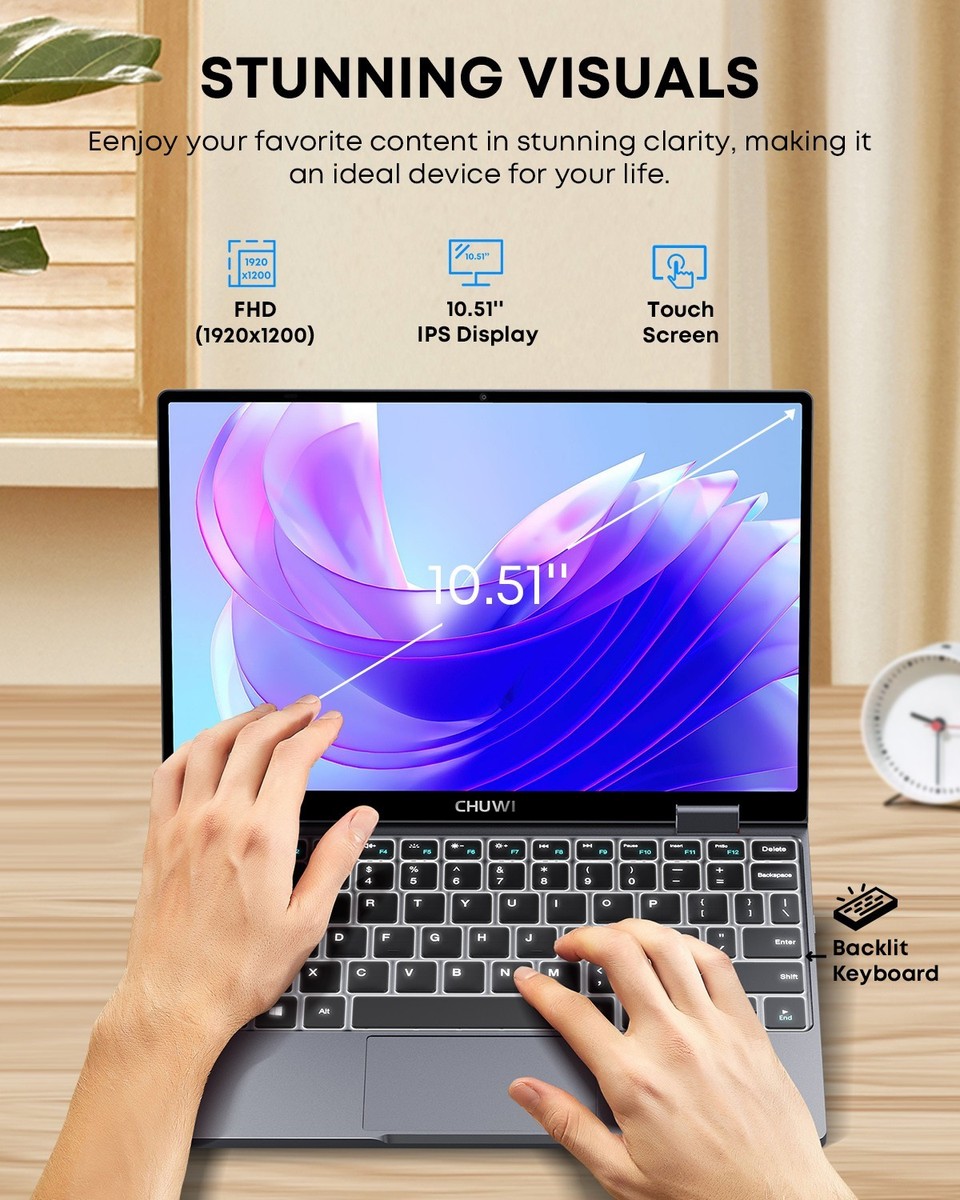 CHUWI MiniBook X 10.51型 N100/12GB/512GB CHUWI MiniBook X 10.51in Intel N100 12GB RAM 512GB SSD Win11 Mini