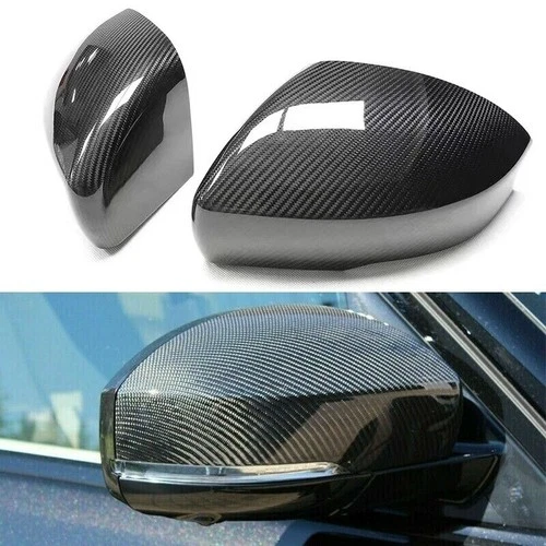 Real Carbon Fiber Door Side Mirror Cover Cap Add On For Range Rover L405 13-21