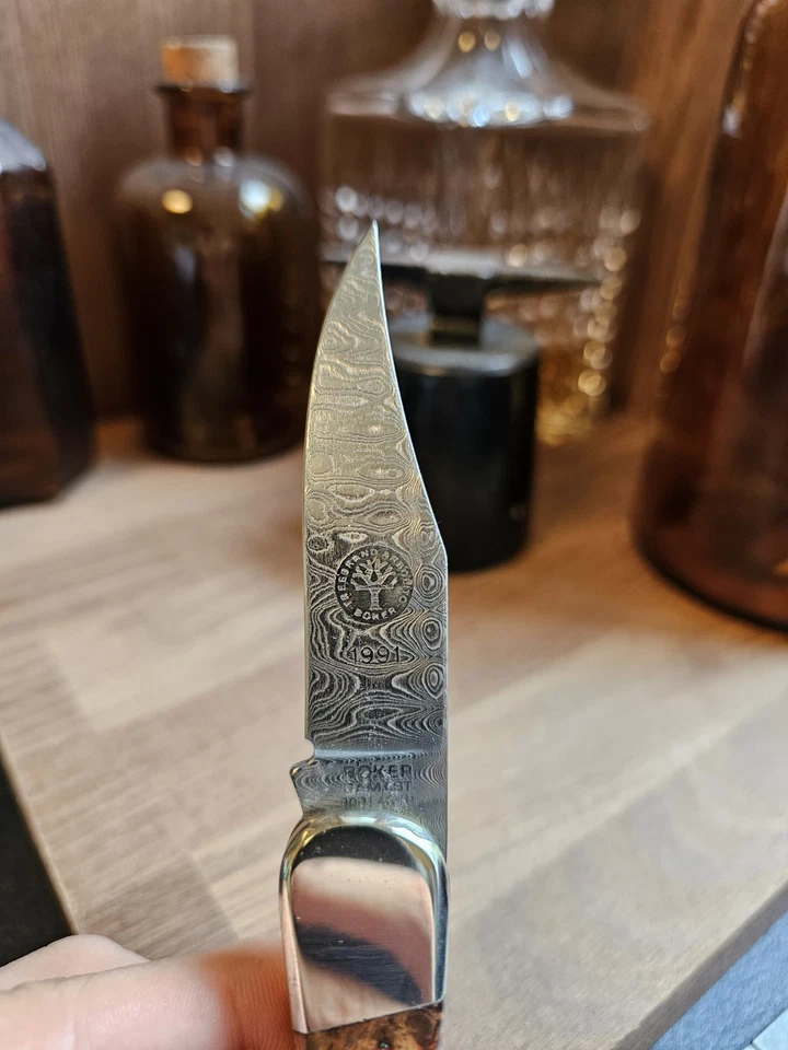 Böker Damast Jahresmesser 1991 Nr. 477/999 300 Lagen Damast Ambiona Griff - Bild 3 von 4