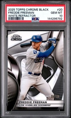 2025 Topps Chrome Black Freddie Freeman /10 Dodgers PSA 10 GEM MINT Black