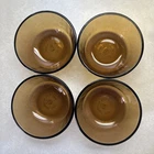 Vintage Anchor Hocking Fire King  Amber  6 oz Glass Custard Cups Dish 4 Pieces