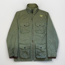 CAT 1904 VTG Premium Workwear Khaki Multi-Pocket Military Jacket Mens Medium