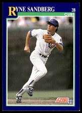 Ryne Sandberg 1991 Score #3 Chicago Cubs MLB READ FREE SHIPPING AutographDen