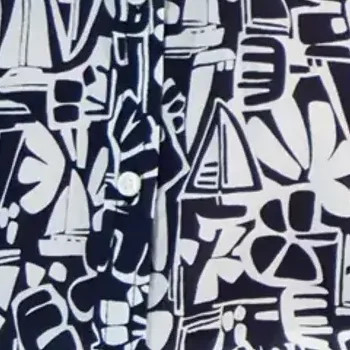 Nautica Jeans Damen Oberteil Gr. XL Tiki Print Baumwolle Knopfleiste - Bild 2 von 5
