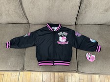 Hello kitty and friends girls bomber jacket Medium M 6/6X black pink NWT