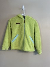 Obermeyer Unisex Kids XL Light Green Fleece Hooded Full Zip Polyester Jacket