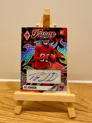 2025 Panini Pheonix NFL Tez Johnson Fuego Signatues Mojo /15 RC #FUS-TEZ