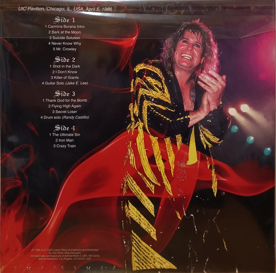 OZZY OSBOURNE - ULTIMATE SIN IN CHICAGO – 2 LP PICTURE DISC - Image 2 of 2
