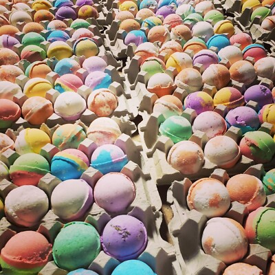 BATH BOMBS 180 pc Various, handpressed, value, overstock clearance 