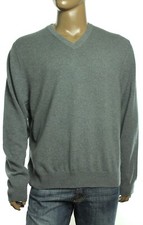 New The Mens For Bloomingdale's V - Neck 2-Ply Cashmere Blue Pullover Sweater XL
