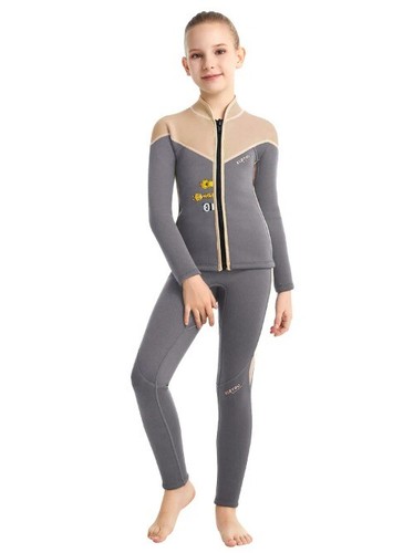 Two-Piece Neoprene Swimsuit for Kids, Surfing Wetsuit Diving Suits, Bathing Suit - Picture 5 of 21
