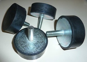 4 Silentblocs M8 Anti-Vibration - Supports Caoutchouc-Métal 40x40mm - Pour Compresseurs, Moteurs, Pompes
