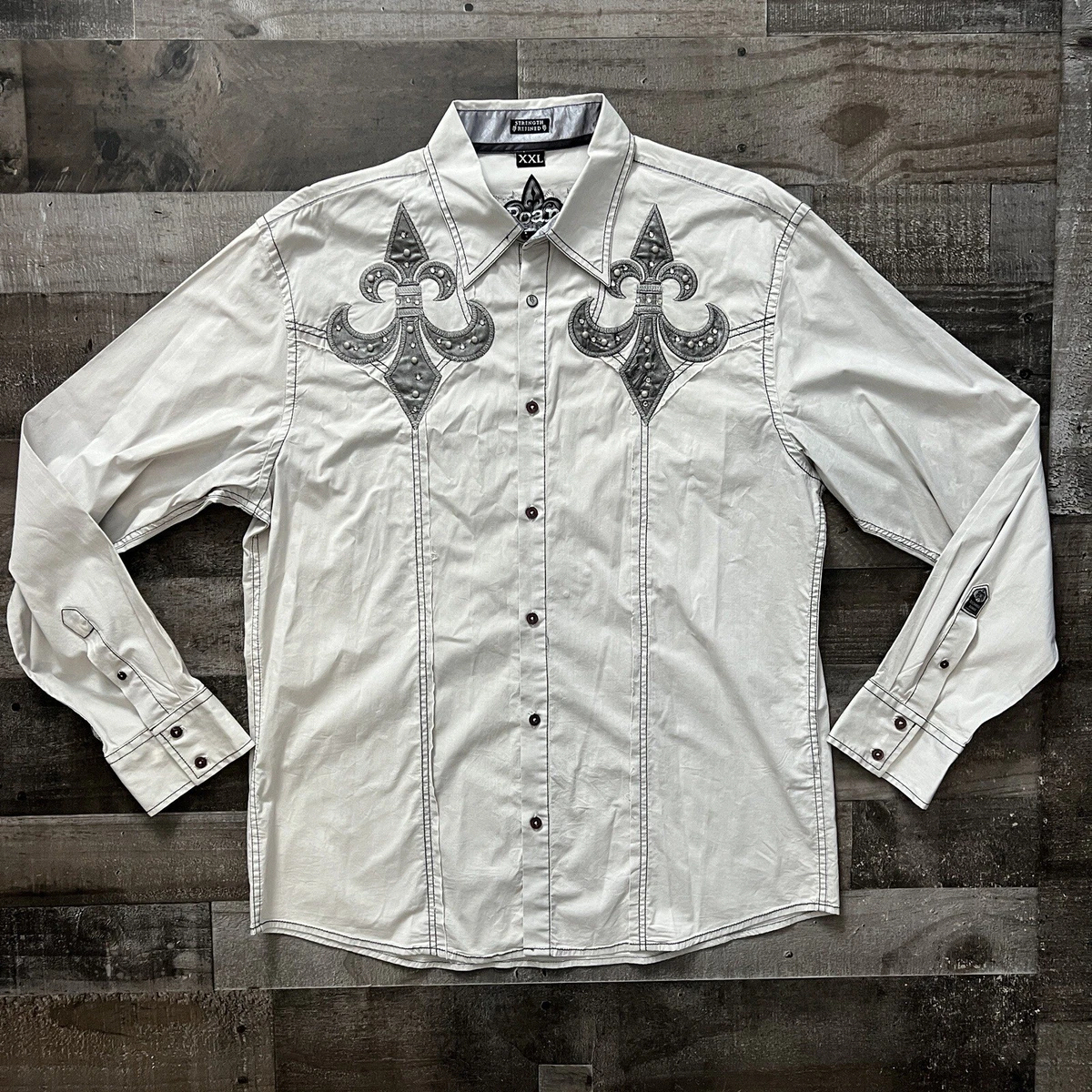 silver button up shirt mens