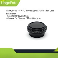 Infinity Focus FD-AI FD Bayonet Lens Adapter Len Caps for NIKON AI DSLR Camera