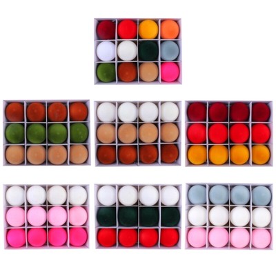 Set of 12 Multi Colored 6CM Flocking Christmas Baubles for Holiday Decoration