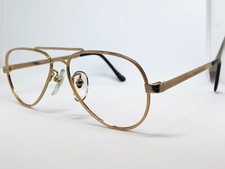 True Vintage Elan Women's Petite Gold Aviator Eyeglass Frames Made in Korea 48mm