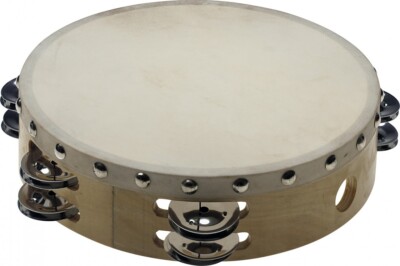 Stagg STA-1208 8'' vorgestimmtes Holz-Tambourin mit Fell und 2 Reihen Schellen