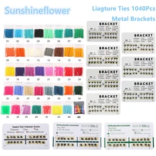 1040Pcs Dental Orthodontic Ligature Ties Ortho Elastic Power Ties/Metal Bracket