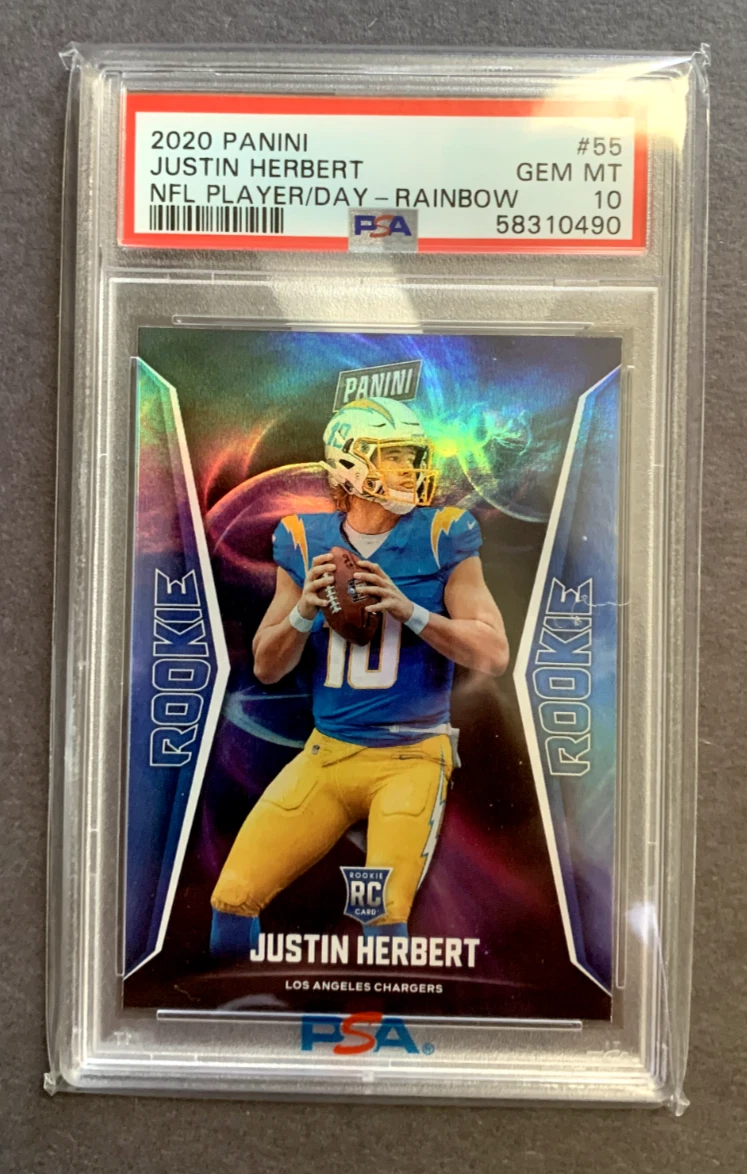 Justin Herbert Panini NFL Player of the Day #55 Rainbow