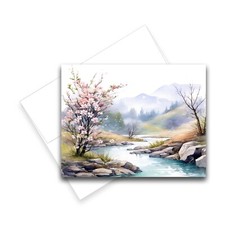 12 All Occasion Notecard Blank with Envelopes Greeting Cards - Spring River
