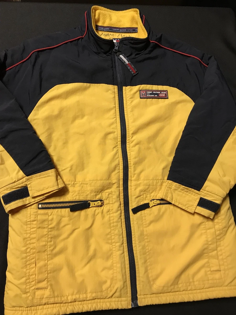 Yellow and navy blue 2024 tommy hilfiger jacket