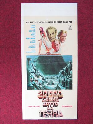 20,000 LEGHE SOTTO LA TERRA ITALIAN LOCANDINA POSTER VINCENT PRICE T HUNTER 1968