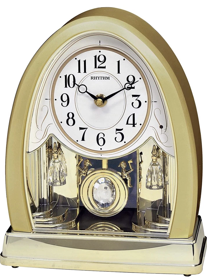 NIB RHYTHM DWS Crystal Bell Musical Collectible Gold 12 Songs Christmas Hymns - Image 2 of 4