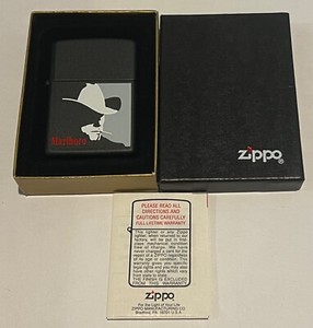 Vintage Unfired "Marlboro Man Cowboy" Zippo Lighter with Box