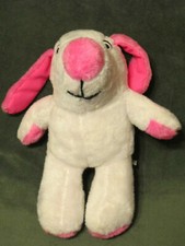 VTG White Pink Puppy Dog Plush Stuffed Animal Ace Novelty Co. 11"