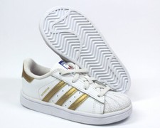 adidas SUPERSTAR C I weiss / gold Sneaker Schuhe Gr. 22-23,5-25-26-27 Neu
