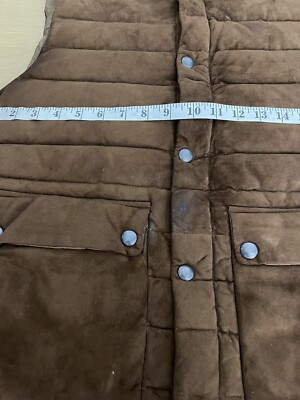 Polo Ralph Lauren Small Brown Leather Down Vest Jacket Hunting