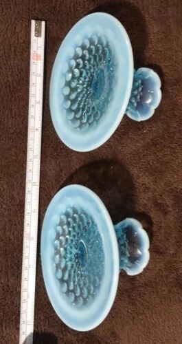 VTG 4 Piece set of Fenton Blue Opalescent Hobnail Glass Collectables - Picture 9 of 21