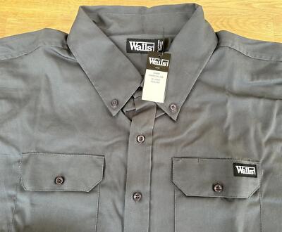 Workrite Herren 4XL Langarm Arbeitshemd 100% Baumwolle Anthrazit Grau