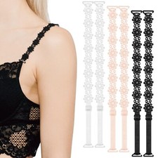 3 Pairs Women's Bra Straps Replacement Elastic Bra Shoulder Straps Non-Slip L...