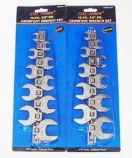 20pc CAL-HAWK 3/8" DRIVE FULLY POLISHED CROWFOOT RATCHET WRENCH SAE & METRIC