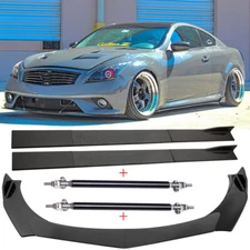 For Infiniti G37 Coupe Carbon Fiber Front Lip Splitter + Side Skirt + Strut Rods