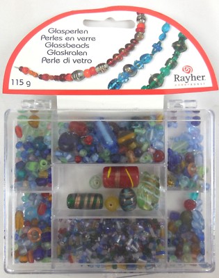 Rayher Glasperlen 115 g Perlen in Sammelbox Perlen NEU