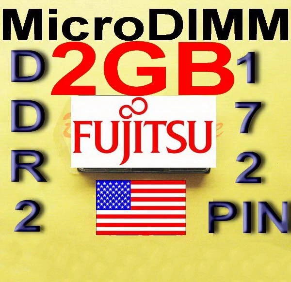 (2GB RAM) 1x2G FUJITSU LIFEBOOK P1500 P1510 P1610 P1620 P7120 MicroDIMM d μ - Image 2 of 4