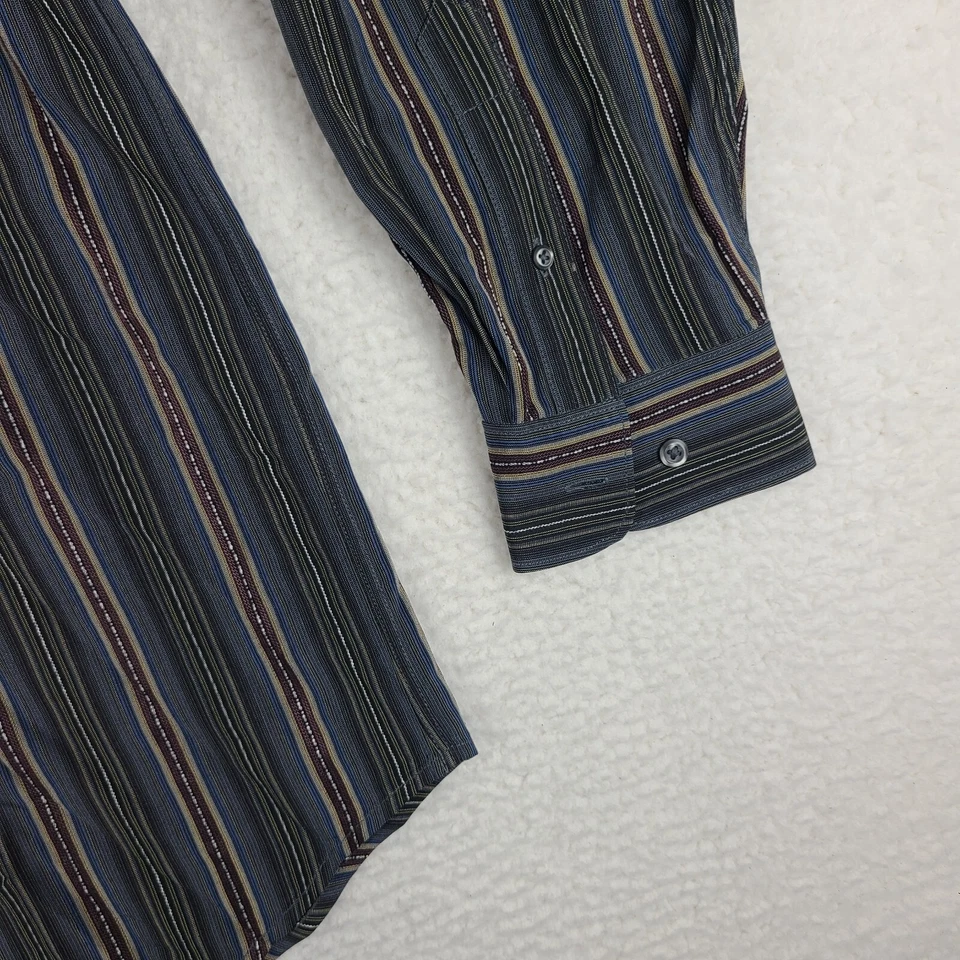 Camisa Tommy Bahama Para Hombres XL Azul Verde Rojo Rayas 100% Seda Vestido Abotonado Foto 2 de 4