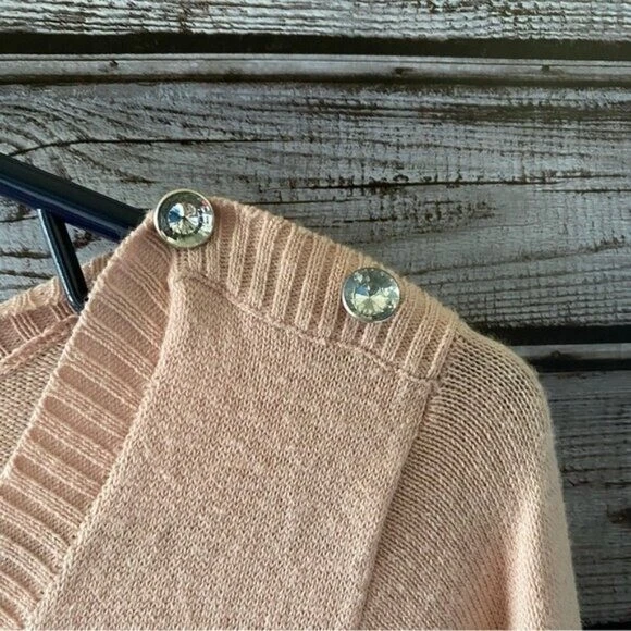 Guess Women's 'Juniors Long-Sleeved Sweater Size M Pink Ribbed Embellished NWT - Image 4 of 4