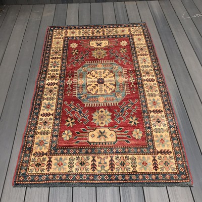 100 Natural Wool Handmade Vintage Kazak Area Rug 5 6 X 3 - 6 X 3 Rug 100 Natural Wool Handmade Vintage Kazak Area Rug 5 6 X 3 - 6 X 3 Rug
