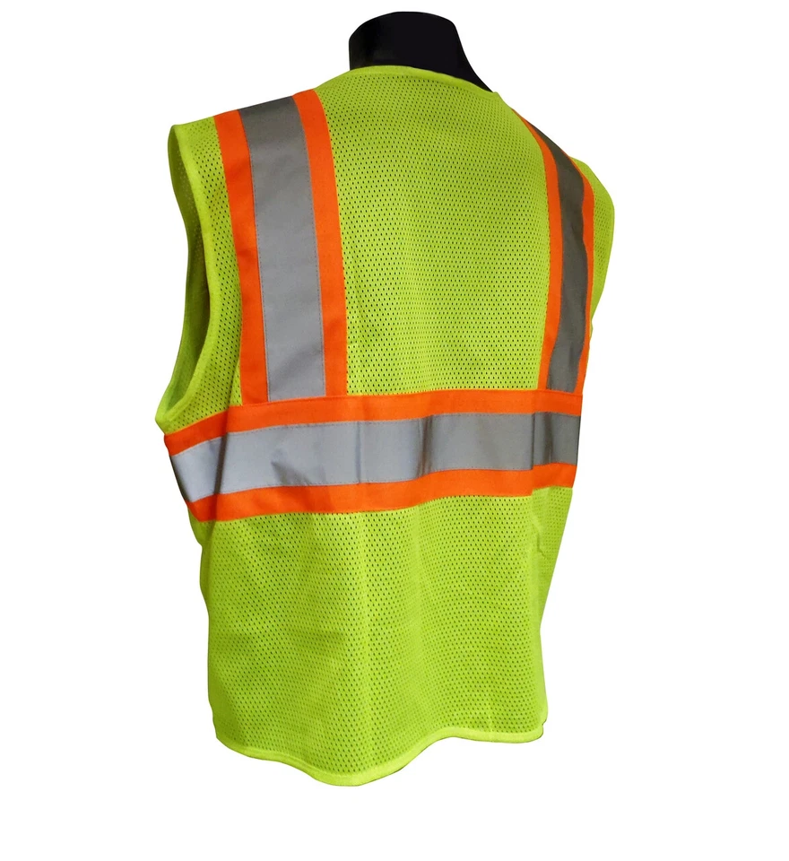 ANSI CLASS 2 MESH HIGH VISIBILITY REFLECTIVE ROAD WORK CONSTRUCTION SAFETY VEST - Image 4 of 4