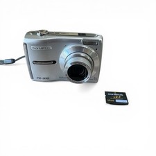 Olympus FE-310 Digital Camera 8.0MP 5x Zoom Silver Tested Works. W/ 16mb Card