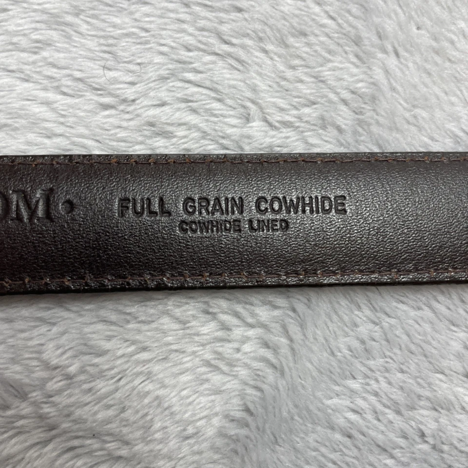 Винтажный мужской пояс из воловьей кожи Club Room 42/105 цвет коньяк коричневый с латунной пряжкой 1 дюйм США - Изображение 3 из 4