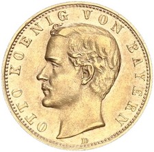 Bayern Otto 10 Mark 1896 D Gold besserer Jahrgang vz Jäger 199