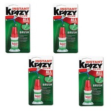 Krazy Glue KG92548R Brush-On Glue, 5 g Tube Pack of 4 